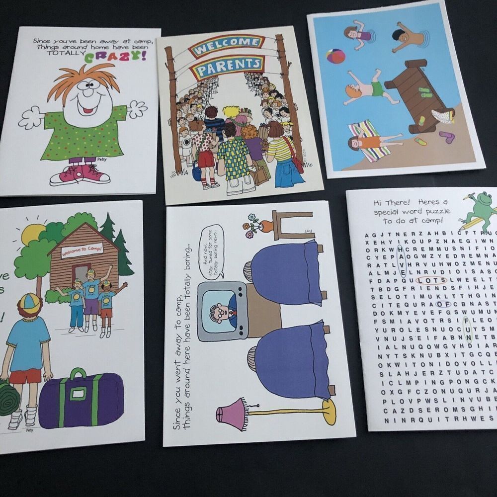 Patsy Card Shop Kamp Kids Sending Love 6 Cards + Envelopes With Envelopes New